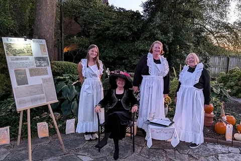 Interpreters in period dress at last year’s tour